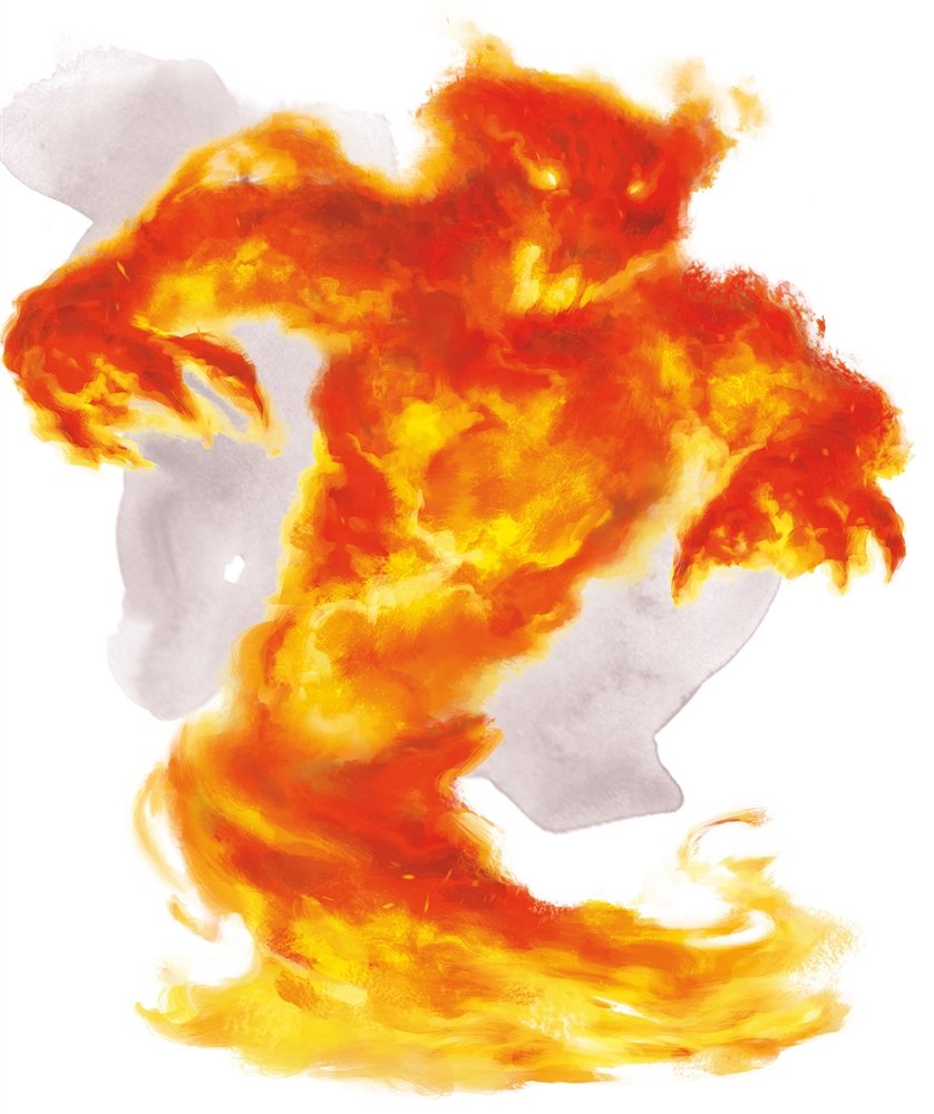 fire elemental artwork from the monster manual