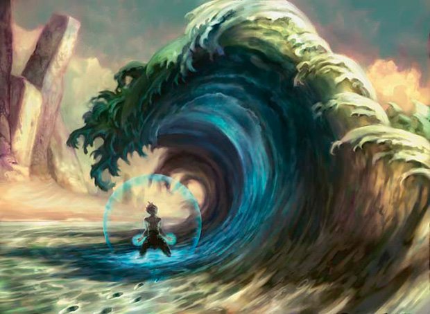 spellcasting to shield from tidal wave