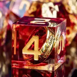Handmade ORIFANTOU DND Red Resin Dice Set - Sharp Edge D20 Polyhedral Dice for Dungeons & Dragons